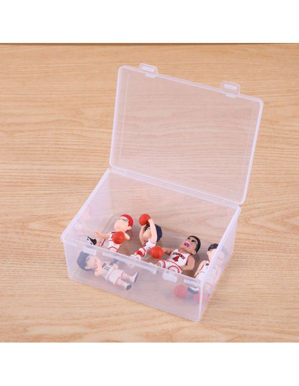 Complete plastic PP double button empty box, transparent plastic storage box with cover, sample display box, jewelry diamond box