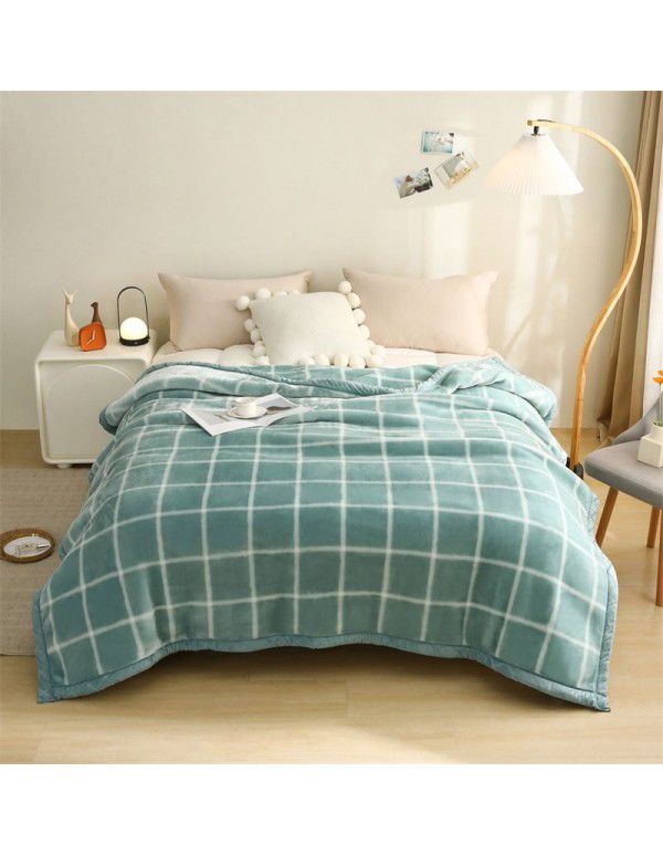 Raschel blanket thickened in winter, air conditioning, nap cover blanket, single dormitory, student flannel blanket, quilt