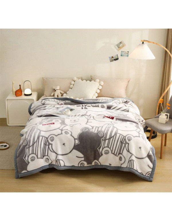 Raschel blanket thickened in winter, air conditioning, nap cover blanket, single dormitory, student flannel blanket, quilt