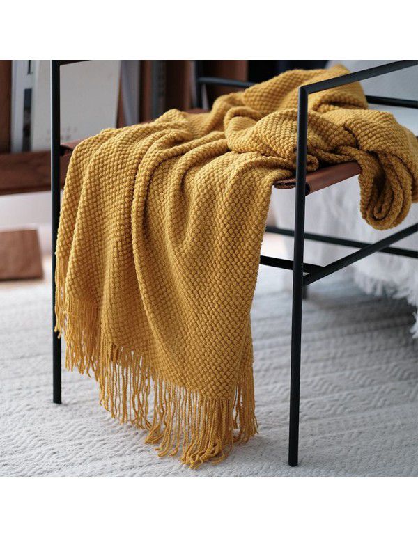 Autumn and winter thickened knitting cover blanket blanket leisure sofa blanket wool blanket Nordic solid color one hair factory stock