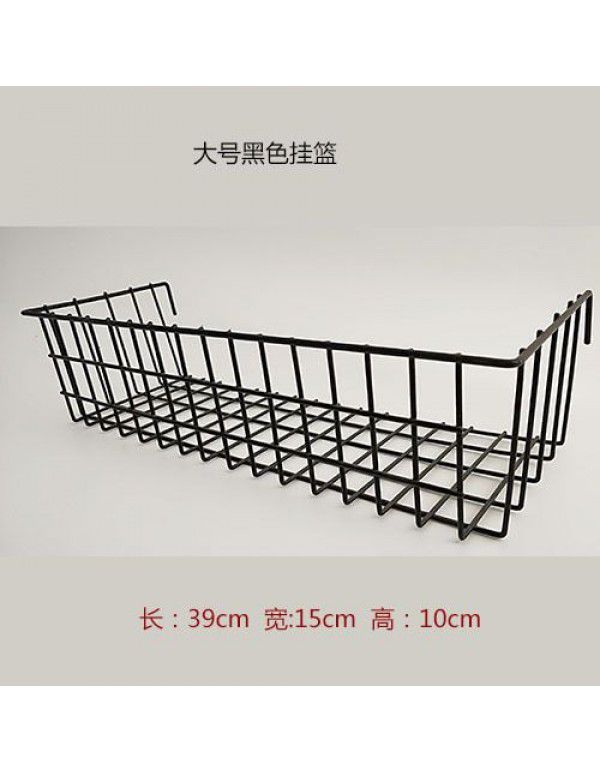 Ins hanging basket mesh black and white iron wire mesh plastic coated basket grid plastic dipping storage basket home