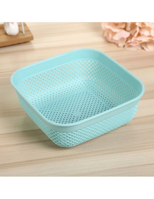 Plastic drain basket Desktop storage basket Multi specification vegetable and fruit kitchen storage basket Vegetable washing basket wholesale