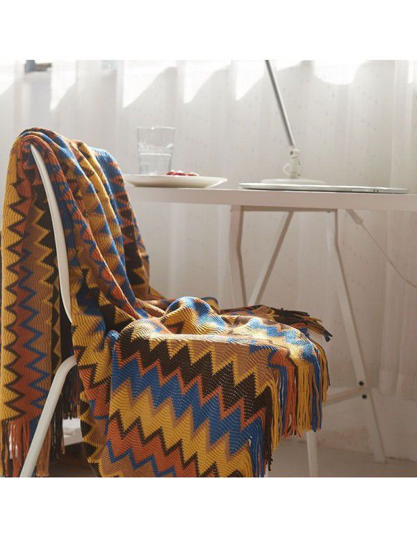 Bohemian knitting blanket office nap blanket home stay small blanket sofa cover blanket casual blanket bed towel