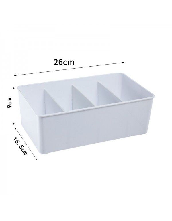 Transparent desktop compartment cosmetic storage box Multi functional sundries separation and sorting box Refrigerator storage with cover