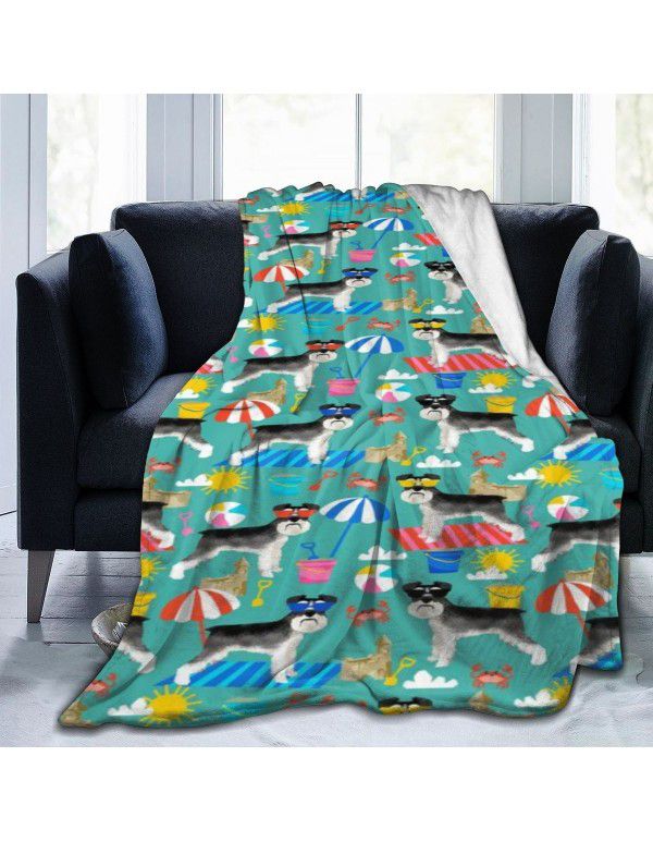 DIY blanket creative autumn and winter warm sofa cover blanket high-definition digital printing double-sided flannel air conditioning blanket