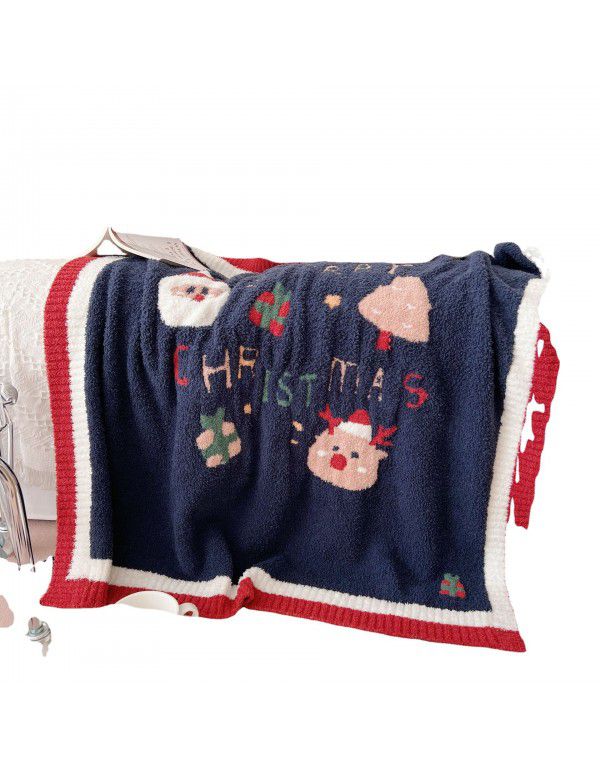 Christmas soft jacquard cartoon blanket children's bed blanket kindergarten nap blanket gift bag