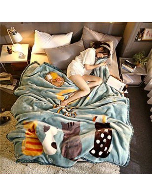 Wholesale blanket thickened double-layer winter raschel blanket single person double cartoon children's double-sided blanket