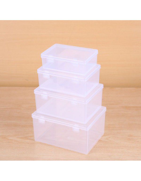 Complete plastic PP double button empty box, transparent plastic storage box with cover, sample display box, jewelry diamond box