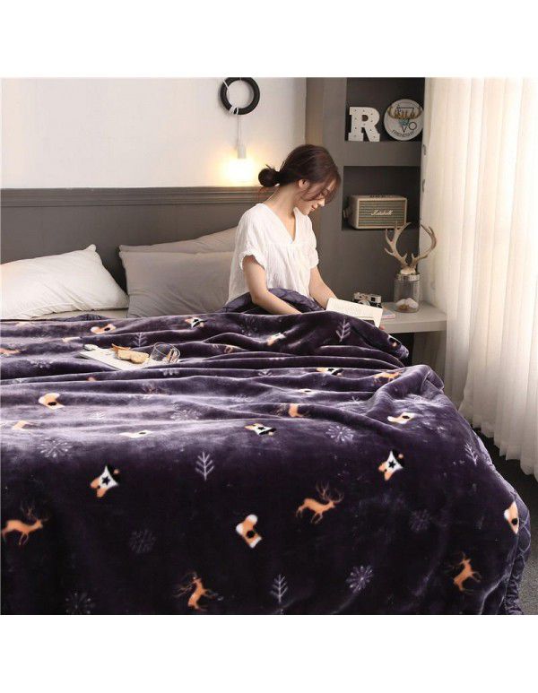 Wholesale blanket thickened double-layer winter raschel blanket single person double cartoon children's double-sided blanket