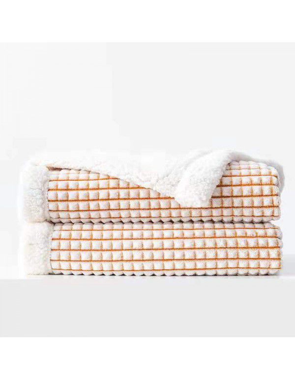 Double layer cut cashmere blanket Wholesale milk wool warm quilt cover coral wool thickened blanket Farai wool blanket