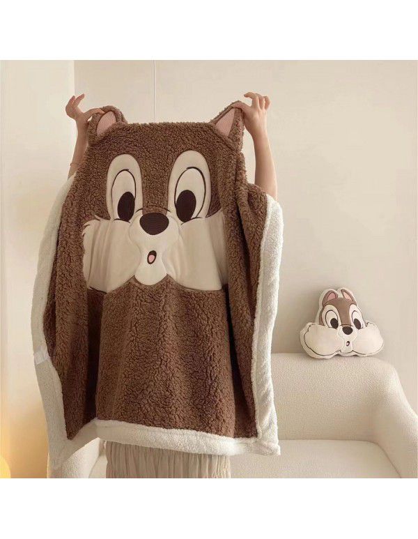 Sullivan Cartoon Winnie Bear Lamb Fleece Double Layer Thick Blanket Sofa Cover Blanket Office Lunch Break Air Conditioner Blanket