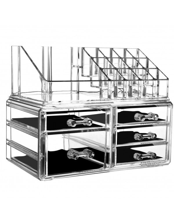 Acrylic drawer cosmetic storage box can be stacked on the dresser lipstick skin care product category shelf