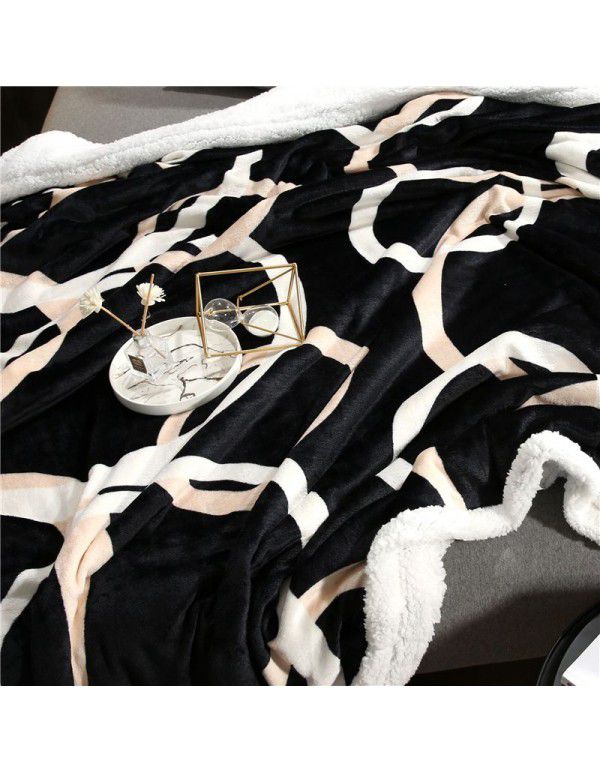 Cross border exclusive leopard print series new winter thickened double layer lamb blanket single double sofa flannel blanket