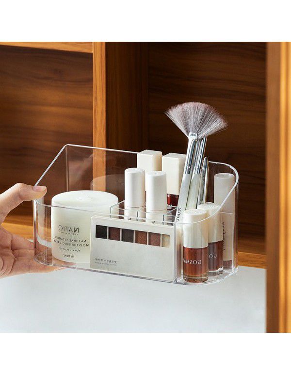 Nachuan Simple Household Mirror Cabinet Storage Box Desktop Cosmetics Jewelry Sundries Plastic Transparent Compartment Sorting Box