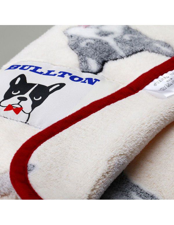 Fleece coral wool offset printing blanket Air conditioning room Office cover blanket Home leisure blanket Spot wholesale