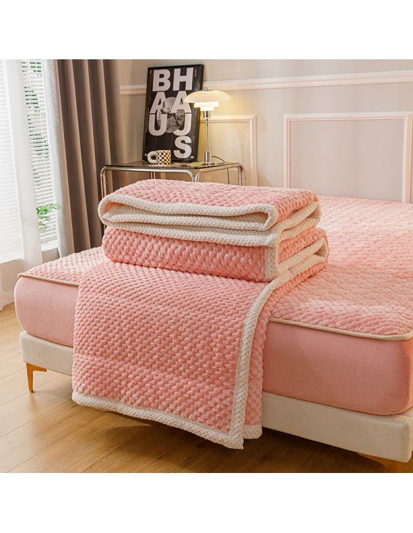  New anti-static jacquard small fresh blanket three layers warm thickened blanket soft blanket gift wholesale