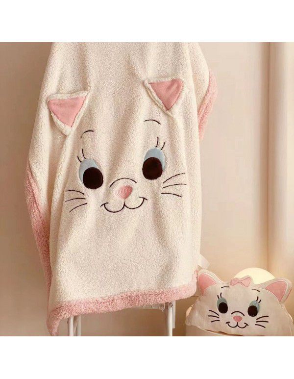 Sullivan Cartoon Winnie Bear Lamb Fleece Double Layer Thick Blanket Sofa Cover Blanket Office Lunch Break Air Conditioner Blanket