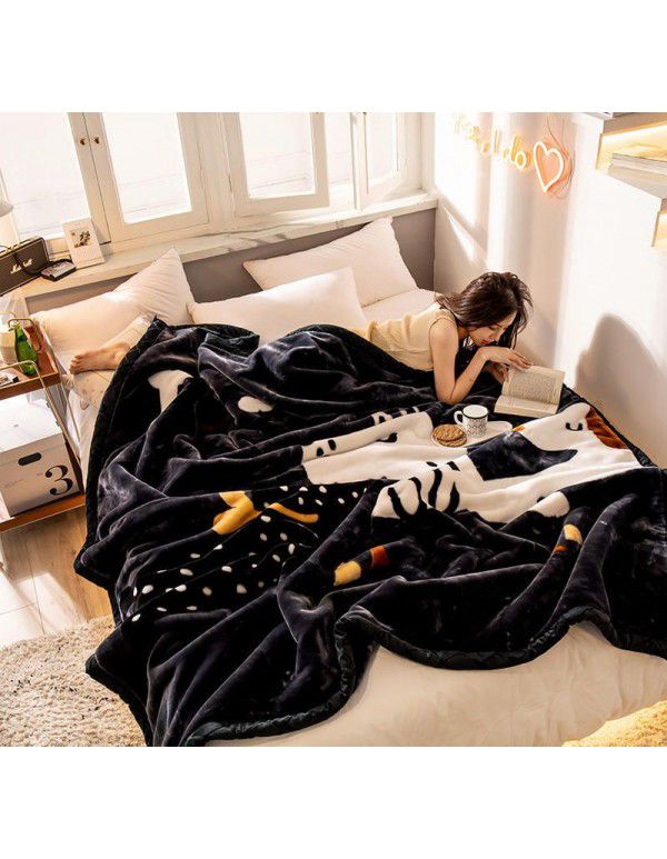 Wholesale blanket thickened double-layer winter raschel blanket single person double cartoon children's double-sided blanket