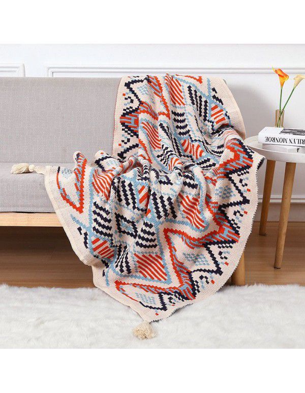 Bohemian blanket Knitted sofa blanket Cover blanket Office lunch break nap Air conditioning blanket Woolen blanket Small blanket wholesale