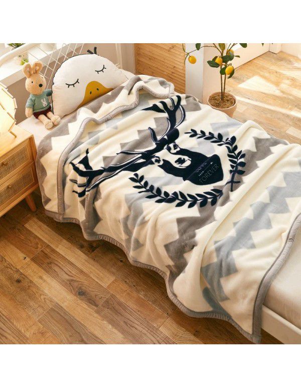 Raschel blanket thickened in winter, air conditioning, nap cover blanket, single dormitory, student flannel blanket, quilt