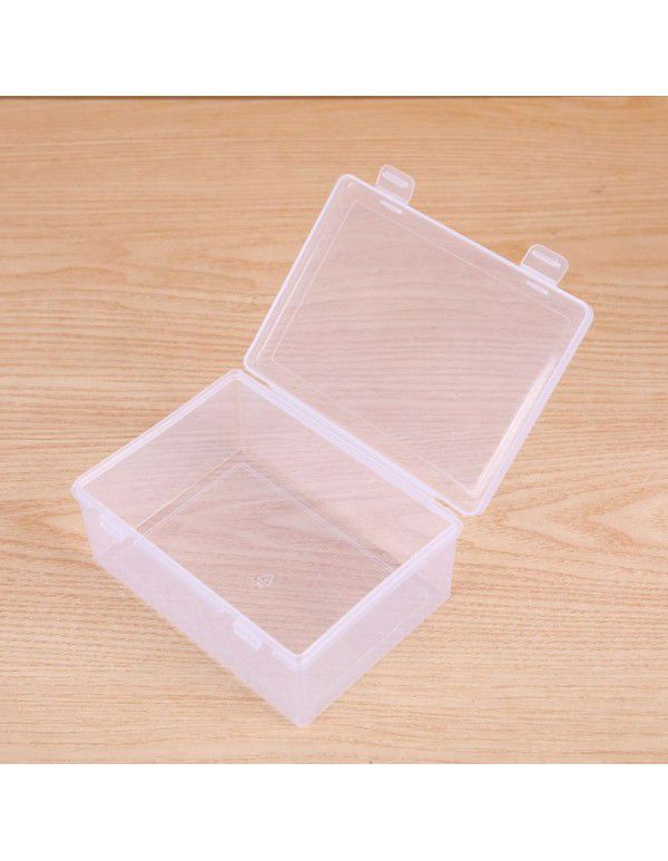 Complete plastic PP double button empty box, transparent plastic storage box with cover, sample display box, jewelry diamond box