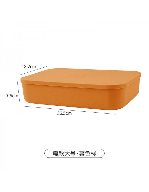 Sundry storage box Japanese plastic sorting box Snack dormitory desktop cosmetics storage basket with cover K