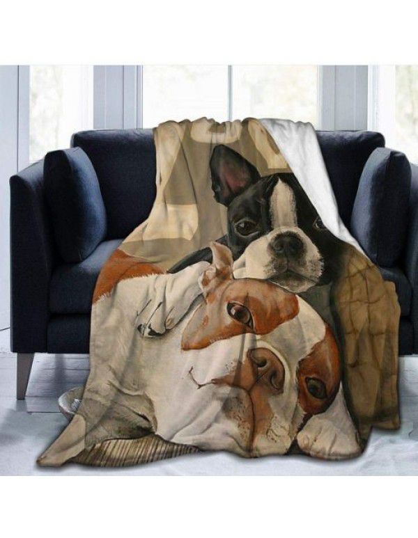 DIY blanket creative autumn and winter warm sofa cover blanket high-definition digital printing double-sided flannel air conditioning blanket