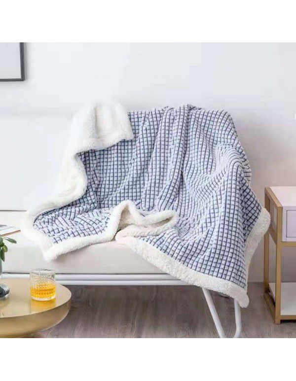 Double layer cut cashmere blanket Wholesale milk wool warm quilt cover coral wool thickened blanket Farai wool blanket