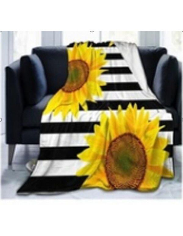 DIY blanket creative autumn and winter warm sofa cover blanket high-definition digital printing double-sided flannel air conditioning blanket