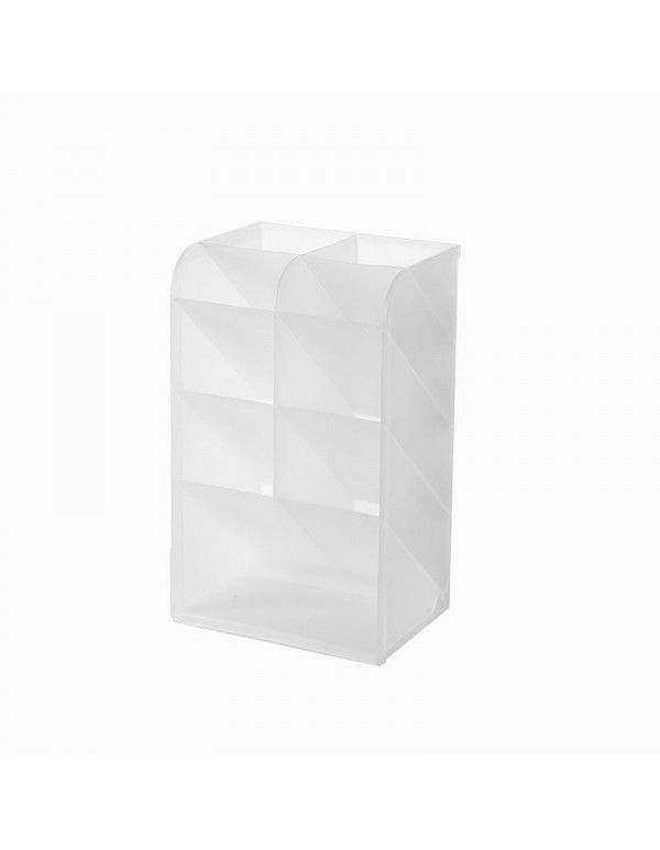 Oblique plug-in pen container Plastic storage box Transparent multi grid pen holder Storage creative makeup pen container Desktop children's four grid