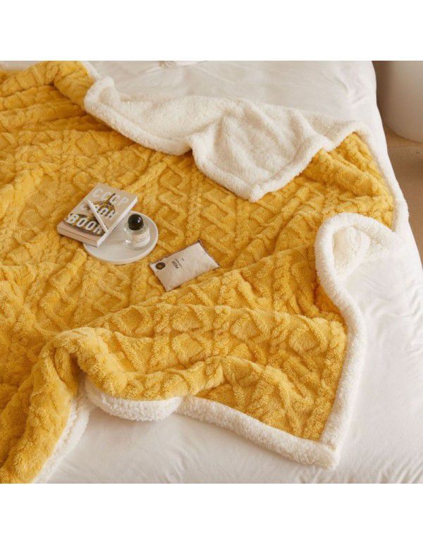 New Tafu plush blanket jacquard double-sided blanket soft and comfortable nap blanket thickened warm casual blanket