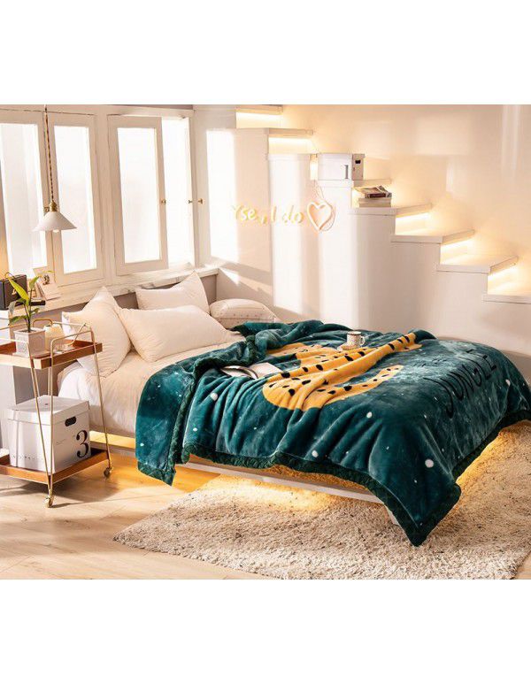 Wholesale blanket thickened double-layer winter raschel blanket single person double cartoon children's double-sided blanket