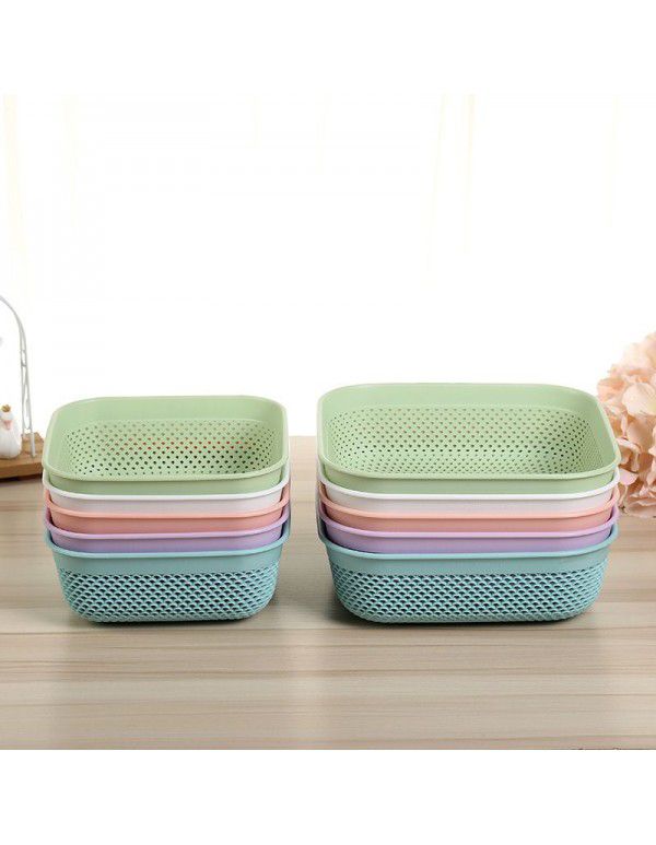 Plastic drain basket Desktop storage basket Multi specification vegetable and fruit kitchen storage basket Vegetable washing basket wholesale