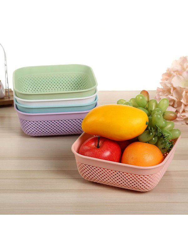 Plastic drain basket Desktop storage basket Multi specification vegetable and fruit kitchen storage basket Vegetable washing basket wholesale