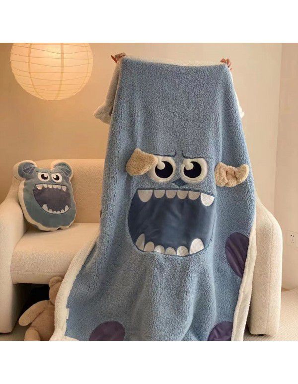 Sullivan Cartoon Winnie Bear Lamb Fleece Double Layer Thick Blanket Sofa Cover Blanket Office Lunch Break Air Conditioner Blanket