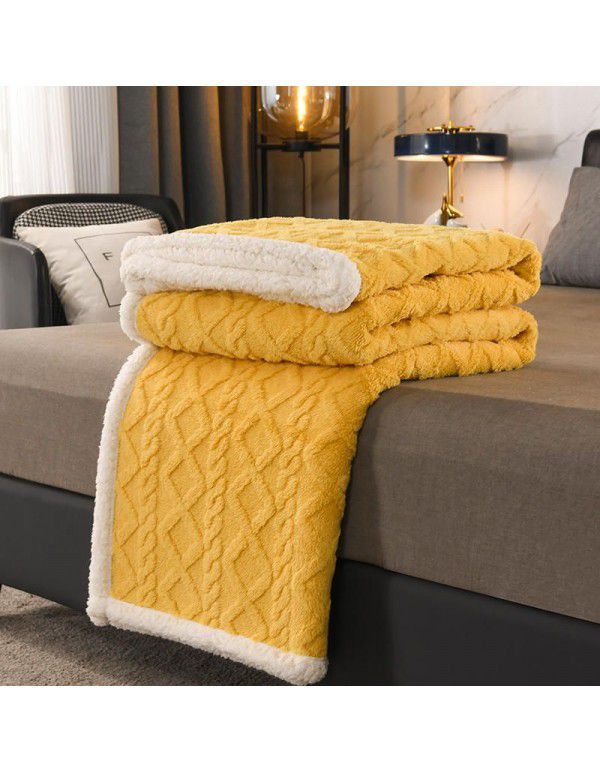 Tuff pile blanket 2022 new AB version cloud soft lamb wool double-layer blanket office sofa air conditioning blanket