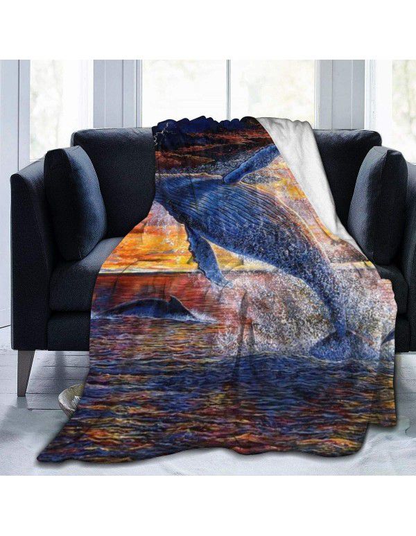 DIY blanket creative autumn and winter warm sofa cover blanket high-definition digital printing double-sided flannel air conditioning blanket