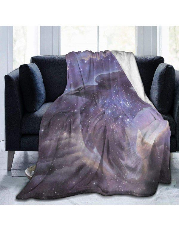 DIY blanket creative autumn and winter warm sofa cover blanket high-definition digital printing double-sided flannel air conditioning blanket