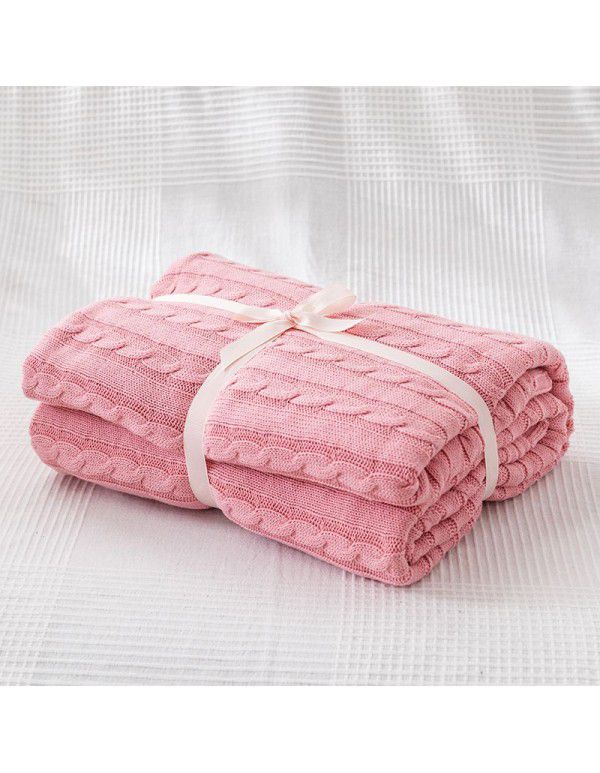 Cotton blanket, quilt, office sofa, small blanket, noon sleeping towel blanket, knitting, leisure blanket, coarse wool knitting