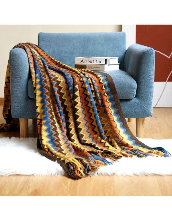 cross-border new Boxi Mia style sofa blanket knitting blanket office blanket air conditioning room blanket