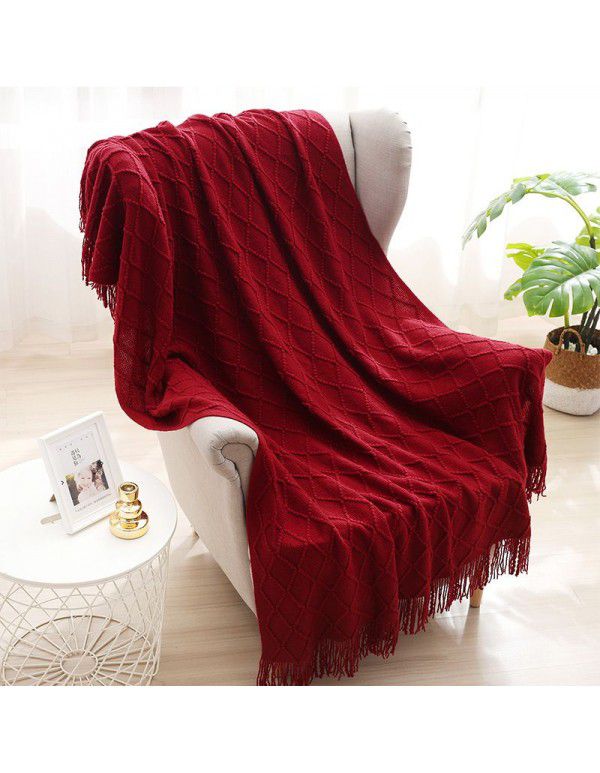 Bright red wedding bed blanket Wedding wedding bed blanket Thread blanket Wedding bed blanket Daily blanket Sofa blanket