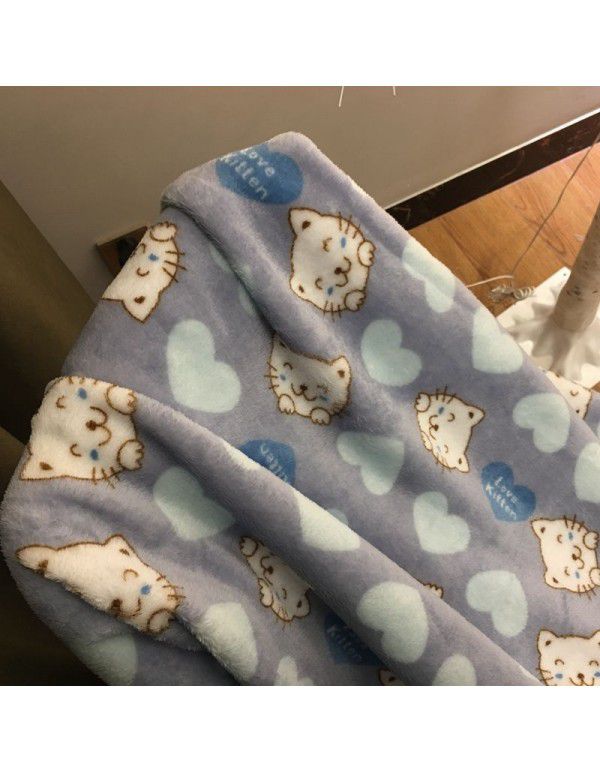 Air conditioner by children's wind Miffy rabbit autumn and winter blanket flannel cartoon blanket bed sheet trolley nap blanket