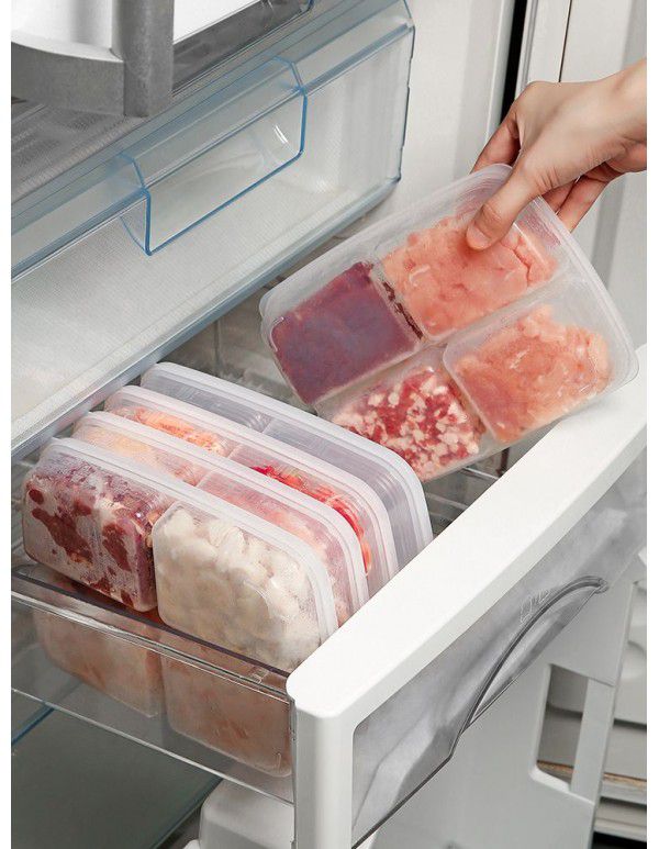 Frozen meat compartment box, refrigerator storage box, food subpackage, onion, ginger, vegetables, side dishes, frozen fresh-keeping box, storage box