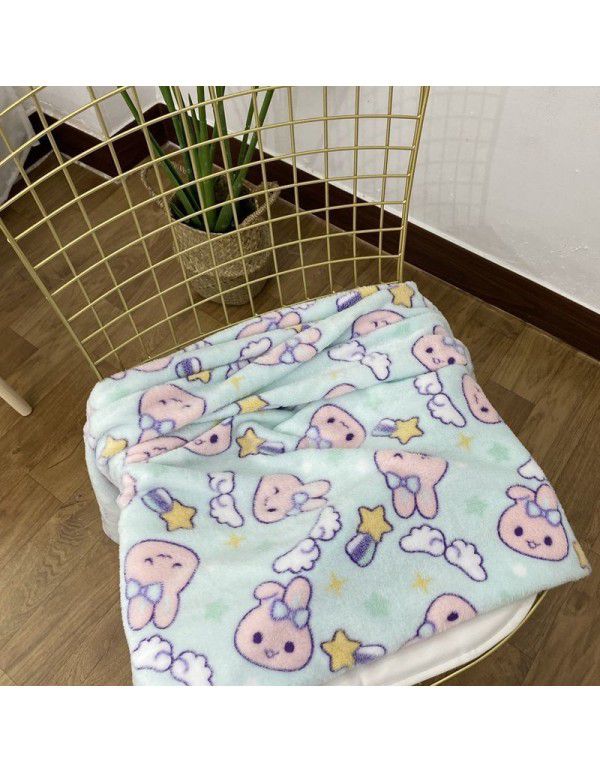 Air conditioner by children's wind Miffy rabbit autumn and winter blanket flannel cartoon blanket bed sheet trolley nap blanket