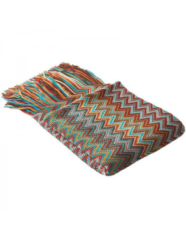 Bohemian knitting blanket office nap blanket home stay small blanket sofa cover blanket casual blanket bed towel