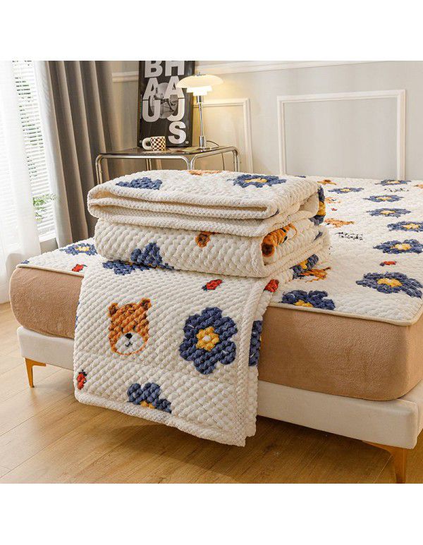  New anti-static jacquard small fresh blanket three layers warm thickened blanket soft blanket gift wholesale