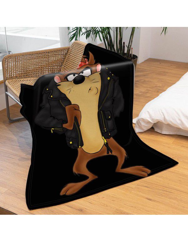 DIY blanket creative autumn and winter warm sofa cover blanket high-definition digital printing double-sided flannel air conditioning blanket