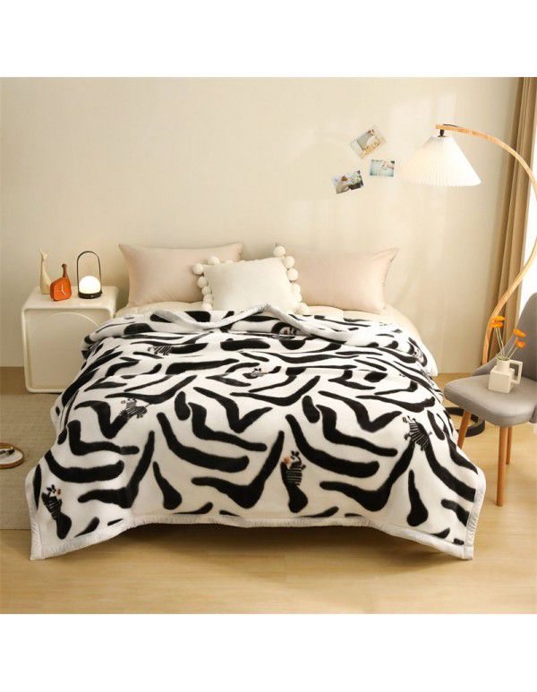 Raschel blanket thickened in winter, air conditioning, nap cover blanket, single dormitory, student flannel blanket, quilt