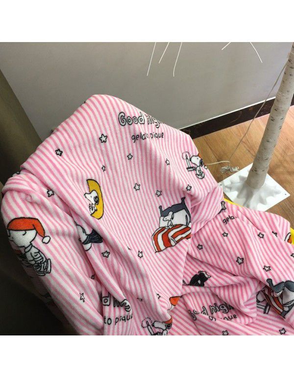 Air conditioner by children's wind Miffy rabbit autumn and winter blanket flannel cartoon blanket bed sheet trolley nap blanket