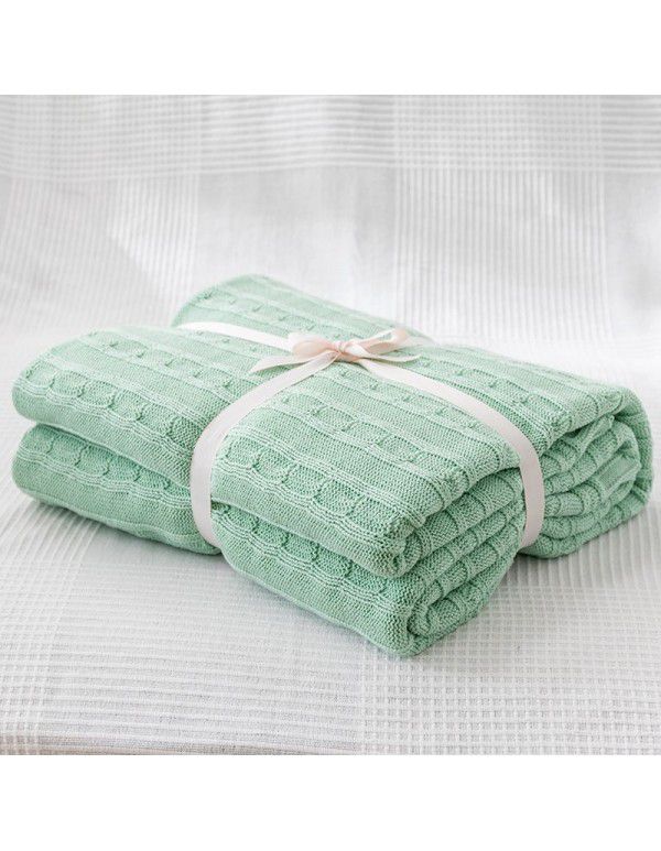 Cotton blanket, quilt, office sofa, small blanket, noon sleeping towel blanket, knitting, leisure blanket, coarse wool knitting